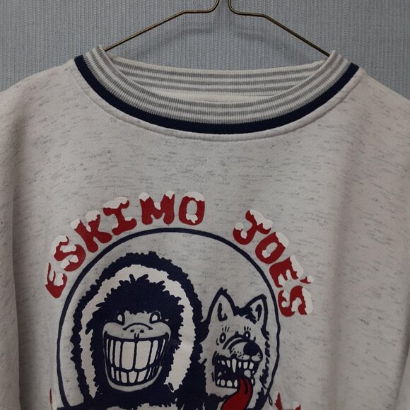 Gear for Sports VTG 90s Eskimo Joes Gray striped crewneck sweatshirt Unisex XL - Picture 2 of 7